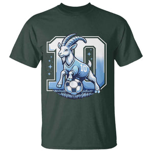 Number Ten The Goat Of Football Fans T Shirt Soccer Lover Gift TS12 Dark Forest Green Print Your Wear