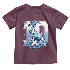 Number Ten The Goat Of Football Fans Toddler T Shirt Soccer Lover Gift TS12 Maroon Print Your Wear