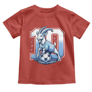 Number Ten The Goat Of Football Fans Toddler T Shirt Soccer Lover Gift TS12 Red Print Your Wear