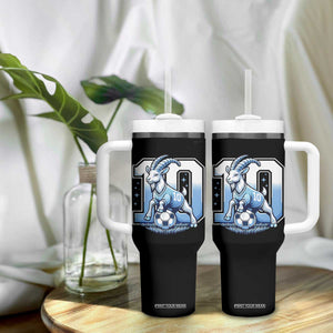 Number Ten The Goat Of Football Fans Tumbler With Handle Soccer Lover Gift TS12 Print Your Wear