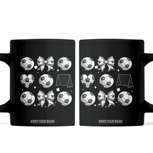 Game Day Coquette Aesthetic Coffee Mug Soccer Mom Gifts TS12 Black Print Your Wear