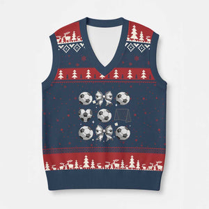 Game Day Coquette Aesthetic V-Neck Knit Sweater Vest Soccer Mom Gifts TS12 Navy Red Print Your Wear