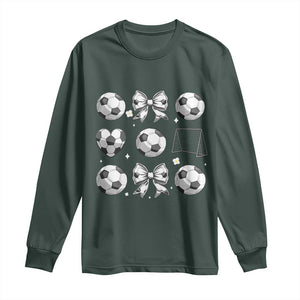 Game Day Coquette Aesthetic Long Sleeve Shirt Soccer Mom Gifts TS12 Dark Forest Green Print Your Wear