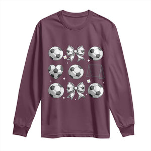 Game Day Coquette Aesthetic Long Sleeve Shirt Soccer Mom Gifts TS12 Maroon Print Your Wear