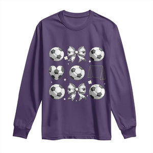 Game Day Coquette Aesthetic Long Sleeve Shirt Soccer Mom Gifts TS12 Purple Print Your Wear