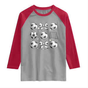 Game Day Coquette Aesthetic Raglan Shirt Soccer Mom Gifts TS12 Sport Gray Red Print Your Wear