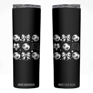 Game Day Coquette Aesthetic Skinny Tumbler Soccer Mom Gifts TS12 Black Print Your Wear