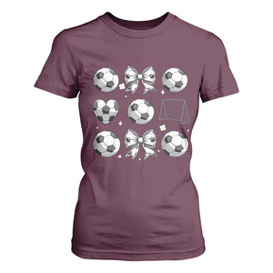 Game Day Coquette Aesthetic T Shirt For Women Soccer Mom Gifts TS12 Maroon Print Your Wear
