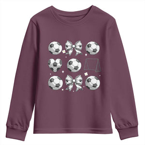 Game Day Coquette Aesthetic Youth Sweatshirt Soccer Mom Gifts TS12 Maroon Print Your Wear