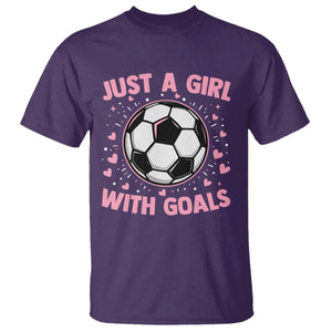 Just A Girl With Goals T Shirt Soccer Player Girl TS12 Purple Print Your Wear