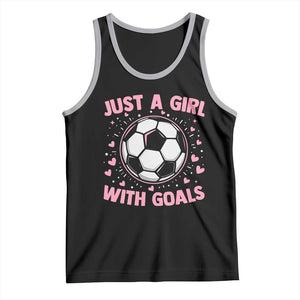 Just A Girl With Goals Tank Top Soccer Player Girl TS12 Black Athletic Heather Print Your Wear