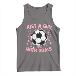 Just A Girl With Goals Tank Top Soccer Player Girl TS12 Deep Heather Print Your Wear
