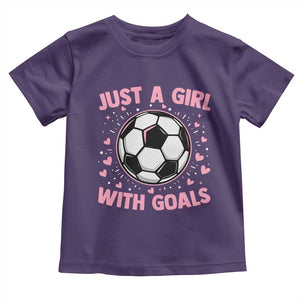 Just A Girl With Goals Toddler T Shirt Soccer Player Girl TS12 Purple Print Your Wear