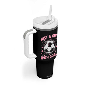 Just A Girl With Goals Tumbler With Handle Soccer Player Girl TS12 Print Your Wear