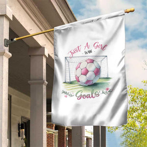 Just A Girl With Goals Garden Flag Soccer Gift For Her TS12 Print Your Wear