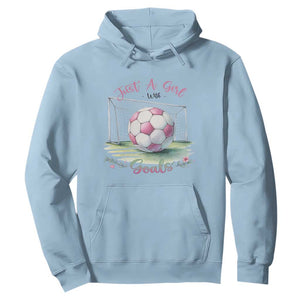 Just A Girl With Goals Hoodie Soccer Gift For Her TS12 Light Blue Print Your Wear