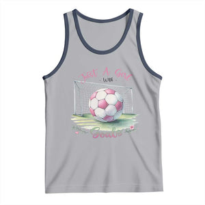 Just A Girl With Goals Tank Top Soccer Gift For Her TS12 Athletic Heather Navy Print Your Wear