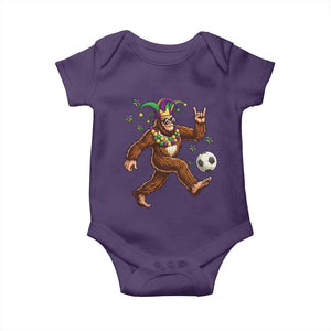 Funny Mardi Gras Bigfoot Playing Soccer Baby Onesie Football Fan Gift TS12 Purple Print Your Wear