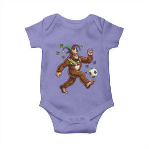 Funny Mardi Gras Bigfoot Playing Soccer Baby Onesie Football Fan Gift TS12 Violet Print Your Wear