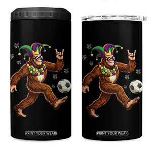 Funny Mardi Gras Bigfoot Playing Soccer 4 in 1 Can Cooler Tumbler Football Fan Gift TS12 One Size: 16 oz Black Print Your Wear