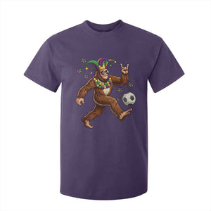 Funny Mardi Gras Bigfoot Playing Soccer T Shirt For Kid Football Fan Gift TS12 Purple Print Your Wear
