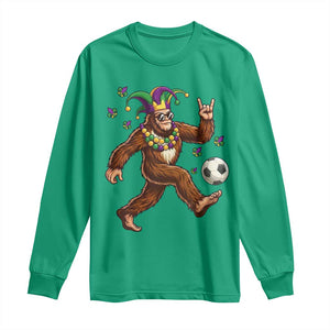 Funny Mardi Gras Bigfoot Playing Soccer Long Sleeve Shirt Football Fan Gift TS12 Irish Green Print Your Wear