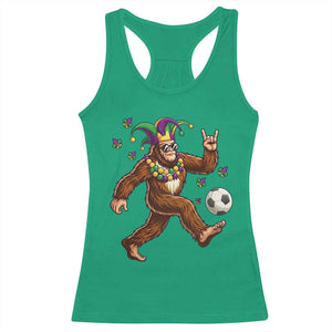 Funny Mardi Gras Bigfoot Playing Soccer Racerback Tank Top Football Fan Gift TS12 Irish Green Print Your Wear