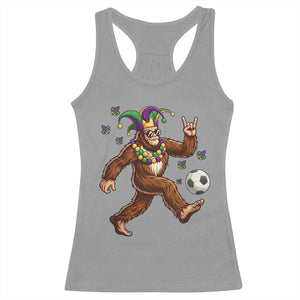 Funny Mardi Gras Bigfoot Playing Soccer Racerback Tank Top Football Fan Gift TS12 Sport Gray Print Your Wear