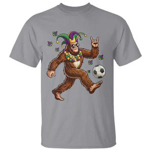 Funny Mardi Gras Bigfoot Playing Soccer T Shirt Football Fan Gift TS12 Sport Gray Print Your Wear