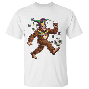Funny Mardi Gras Bigfoot Playing Soccer T Shirt Football Fan Gift TS12 White Print Your Wear