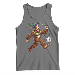 Funny Mardi Gras Bigfoot Playing Soccer Tank Top Football Fan Gift TS12 Black Heather Print Your Wear