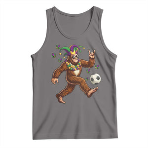 Funny Mardi Gras Bigfoot Playing Soccer Tank Top Football Fan Gift TS12 Deep Heather Print Your Wear
