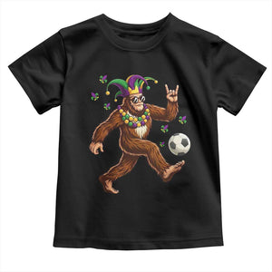 Funny Mardi Gras Bigfoot Playing Soccer Toddler T Shirt Football Fan Gift TS12 Black Print Your Wear