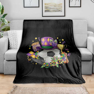 Mardi Gras Soccer Ball Throw Blanket Funny Soccer Player Gift TS12 Print Your Wear