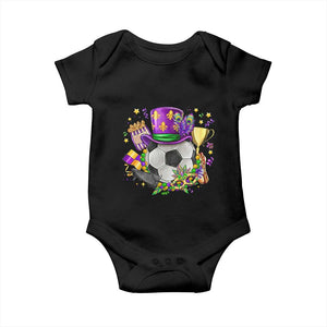 Mardi Gras Soccer Ball Baby Onesie Funny Soccer Player Gift TS12 Black Print Your Wear