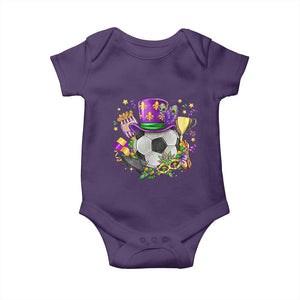 Mardi Gras Soccer Ball Baby Onesie Funny Soccer Player Gift TS12 Purple Print Your Wear