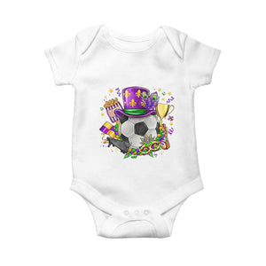 Mardi Gras Soccer Ball Baby Onesie Funny Soccer Player Gift TS12 White Print Your Wear