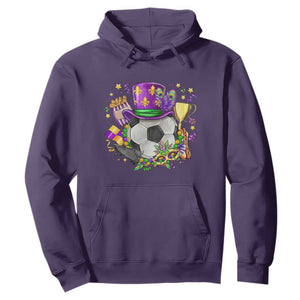 Mardi Gras Soccer Ball Hoodie Funny Soccer Player Gift TS12 Purple Print Your Wear