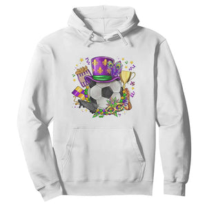 Mardi Gras Soccer Ball Hoodie Funny Soccer Player Gift TS12 White Print Your Wear