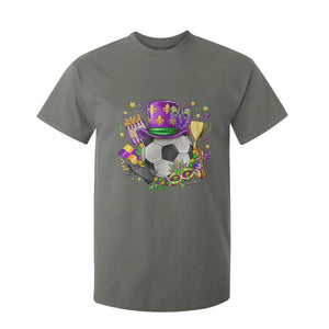 Mardi Gras Soccer Ball T Shirt For Kid Funny Soccer Player Gift TS12 Military Green Print Your Wear