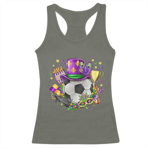Mardi Gras Soccer Ball Racerback Tank Top Funny Soccer Player Gift TS12 Military Green Print Your Wear