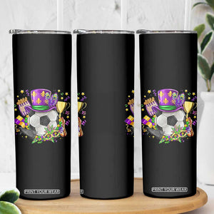 Mardi Gras Soccer Ball Skinny Tumbler Funny Soccer Player Gift TS12 Print Your Wear