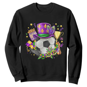 Mardi Gras Soccer Ball Sweatshirt Funny Soccer Player Gift TS12 Black Print Your Wear