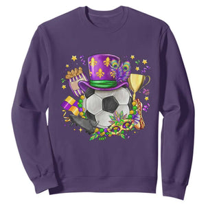 Mardi Gras Soccer Ball Sweatshirt Funny Soccer Player Gift TS12 Purple Print Your Wear