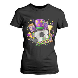 Mardi Gras Soccer Ball T Shirt For Women Funny Soccer Player Gift TS12 Black Print Your Wear