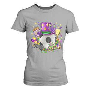 Mardi Gras Soccer Ball T Shirt For Women Funny Soccer Player Gift TS12 Sport Gray Print Your Wear