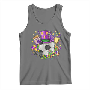 Mardi Gras Soccer Ball Tank Top Funny Soccer Player Gift TS12 Black Heather Print Your Wear