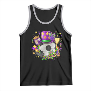 Mardi Gras Soccer Ball Tank Top Funny Soccer Player Gift TS12 Black Athletic Heather Print Your Wear