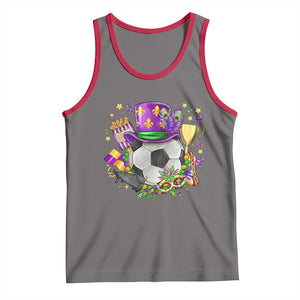 Mardi Gras Soccer Ball Tank Top Funny Soccer Player Gift TS12 Deep Heather Red Print Your Wear