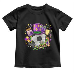Mardi Gras Soccer Ball Toddler T Shirt Funny Soccer Player Gift TS12 Black Print Your Wear